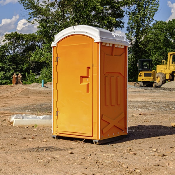 how often are the portable restrooms cleaned and serviced during a rental period in Short Creek